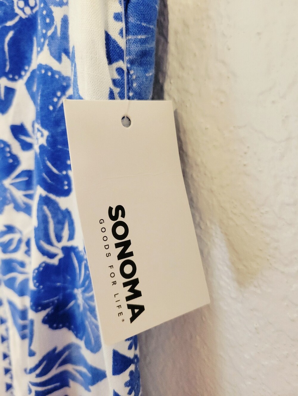 NWT Sonoma Blue White Mediteranean Print Maxi Sun Dress Medium - Picture 7 of 11